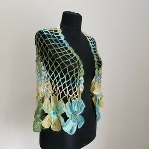 Handmade Colorful Flower Shawl